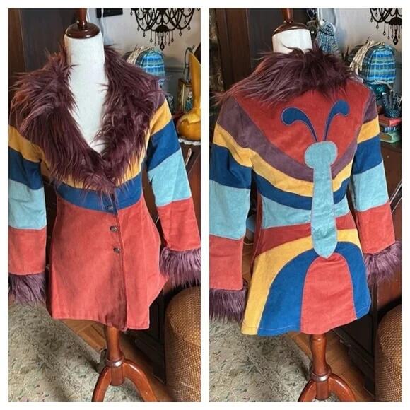 DOLLS KILL CURRENT MOOD BREAK FREE CORDUROY BUTTERFLY COAT - Picture 6 of 8